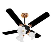 Ventilador De Teto Venti-Delta New Zeta 4 Pás Laqueada Preto/Cobre