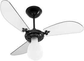Ventilador De Teto Ventidelta Cristal Light Pto/transp 220v Cor Da Estrutura Preto Cor Das Pás Transparente