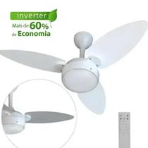 Ventilador De Teto Ventisol Elluz Inverter Bivolt Pás Dupla Face Branco Cinza Controle Silencioso Ventilador De Teto Ventisol Elluz Inverter Bivolt Pás Dupla Face Branco Cinza Controle Silencioso
