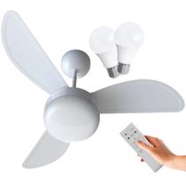 Ventilador de Teto Ventisol Fênix Inverter Branco Controle Remoto, 02 Lâmpadas Led Inclusas Bivolt