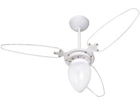 Ventilador de Teto Ventisol Premium Wind Light - 3 Pás Branco e Transparente para 1 Lâmpada