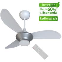 Ventilador de Teto Ventisol Wind Inverter Bivolt Silver Controle Remoto Led Integrada 18w