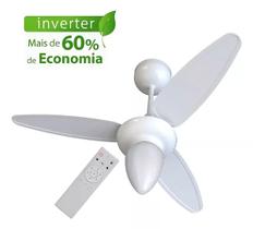 Ventilador de Teto Ventisol Wind Plus Inverter Branco Controle Remoto Led Integrada 18w - Bivolt