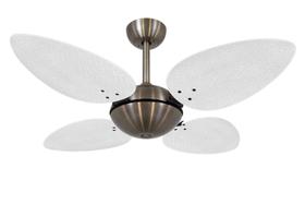 Ventilador de Teto Volare Bronze Pétalo Palmae Branco 127V