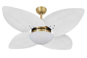 Ventilador de Teto Volare Dourado Dunamis Palmae Branco 220V