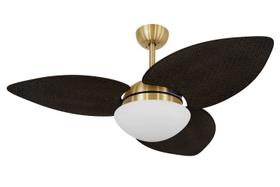 Ventilador de Teto Volare Dourado Dunamis Palmae Tabaco 127V