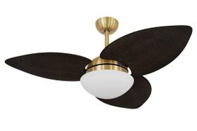 Ventilador de Teto Volare Dourado Dunamis Palmae Tabaco 220V