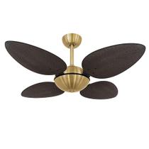 Ventilador De Teto Volare Dourado Office 4 Pás Tabaco 220V