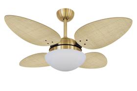 Ventilador de Teto Volare Dourado Pétalo Palmae Natural 127V