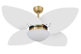 Ventilador de Teto Volare Dourado Vidro Dunamis Branca 127V