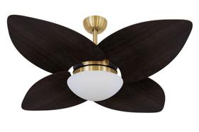 Ventilador de Teto Volare Dourado Vidro Dunamis Tabaco 127V