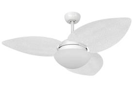 Ventilador De Teto Volare Dunamis Branco Vidro Palha 110V