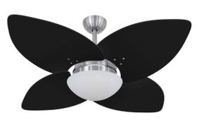 Ventilador de Teto Volare Escovado Vidro Dunamis Preto 127V