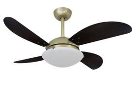 Ventilador de Teto Volare Gold Ouro Velho Fly Tabaco 220V