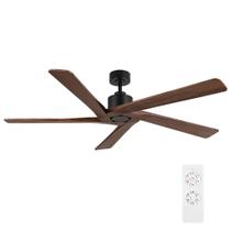 Ventilador de teto WINGBO 54" Wood Blades, controle remoto de 6 velocidades, preto fosco Ventilador de teto WINGBO 54" Wood Blades, controle remoto de 6 velocidades, preto fosco