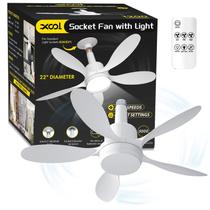 Ventilador de teto XOOL Socket Fan Light 22 com controle remoto LED de 1200 lm