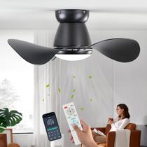 Ventilador de teto Yfrest de 24 polegadas com luz, controle remoto e APP preto