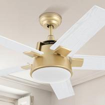 Ventilador de teto YITAHOME 52" Gold White LED Light Remote