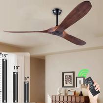 Ventilador de teto YKXONFA 60" Walnut Wood 3 Blades Remote Ventilador de teto YKXONFA 60" Walnut Wood 3 Blades Remote