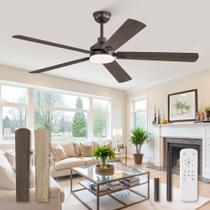 Ventilador de Teto ZMISHIBO 152 cm Bronze Envelhecido LED com Controle Remoto Ventilador de Teto ZMISHIBO 152 cm Bronze Envelhecido LED com Controle Remoto
