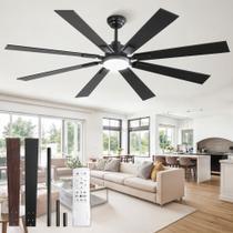 Ventilador de Teto ZMISHIBO 165 cm com Luz LED e Controle Remoto 6 Velocidades