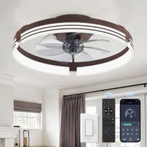 Ventilador de teto ZMISHIBO 20" LED Light 6 Velocidades Remoto 120V