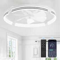 Ventilador de Teto ZMISHIBO 24" Perfil Baixo com Luz LED e Controle Remoto Ventilador de Teto ZMISHIBO 24" Perfil Baixo com Luz LED e Controle Remoto