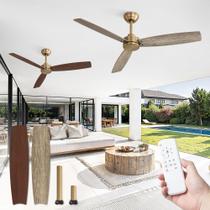 Ventilador de teto ZMISHIBO 52", pacote com 2 unidades, motor DC remoto de latão