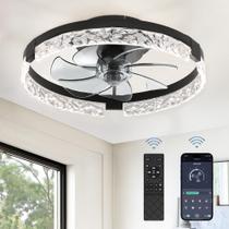 Ventilador de teto ZMISHIBO de 18 polegadas com luzes e controle remoto preto Ventilador de teto ZMISHIBO de 18 polegadas com luzes e controle remoto preto