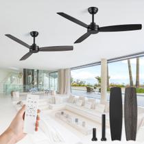 Ventilador de Teto ZMISHIBO Kit 2 Unidades 132 cm Motor DC 6 Velocidades com Controle Remoto