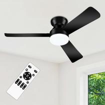 Ventilador de Teto ZOUQILAI 42" Preto com Luz e Controle Remoto, Motor DC Ventilador de Teto ZOUQILAI 42" Preto com Luz e Controle Remoto, Motor DC