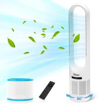 Ventilador de torre Hiluce Bladeless 32 polegadas 8 velocidades 9H Timer branco