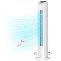 Ventilador de torre sem lâminas Uthfy oscilando 30 cm e 3 velocidades de vento branco