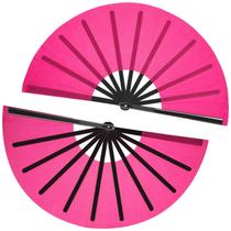 Ventilador dobrável Maitys Large Nylon Pink Chinese Kung Fu