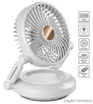 Ventilador Dobrável Portátil De Mesa Silencioso Articulado Led Base Giratória Recarregável USB Ventilador Dobrável Portátil De Mesa Silencioso Articulado Led Base Giratória Recarregável USB