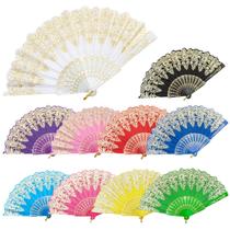 Ventilador dobrável portátil EOSAU para mulheres (10 cores misturadas) Ventilador dobrável portátil EOSAU para mulheres (10 cores misturadas)