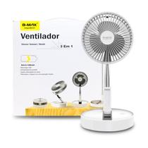 Ventilador Dobrável Sem Fio Bateria Recarregável Usb 4 Velocidades Silencioso