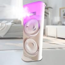 Ventilador Duplo Usb Torre Potente Mesa Led Refrigera