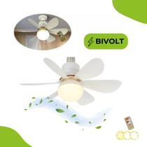 Ventilador e Lâmpada de Teto LED com Ajuste e Bivolt - DK