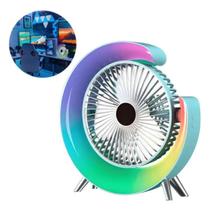 Ventilador Elétrico Colorido RGB De Mesa Com Design Moderno Ventilador Elétrico Colorido RGB De Mesa Com Design Moderno