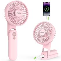 Ventilador elétrico EasyAcc portátil dobrável de 5 velocidades rosa