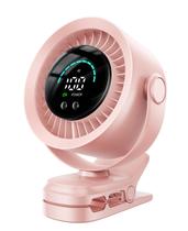 Ventilador Elétrico Portátil KIMMOO com Clipe USB 100 Velocidades Rosa