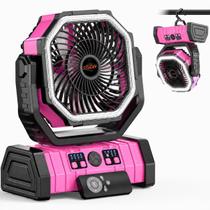 Ventilador Elétrico Portátil para Camping OGERY 20000mAh com LED Ventilador Elétrico Portátil para Camping OGERY 20000mAh com LED