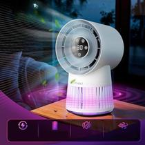 Ventilador Elétrico Silencioso Com Display Lâmpada e Choque Repelente de Mosquitos