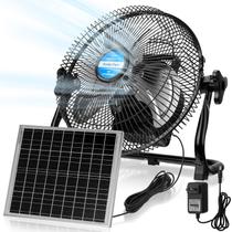 Ventilador elétrico Tujoe 10" Solar Panel 12W Portátil Preto Ventilador elétrico Tujoe 10" Solar Panel 12W Portátil Preto