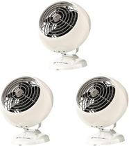 Ventilador elétrico Vornado VFAN Mini Vintage White Small Pack 3