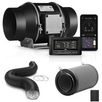Ventilador em linha de ventilação iPower de 6 polegadas com controlador e filtro Ventilador em linha de ventilação iPower de 6 polegadas com controlador e filtro