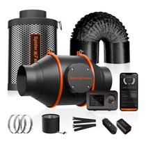 Ventilador em linha Spider Farmer de 4" com kit de filtro de carbono WiFi