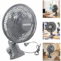 Ventilador fixador cinza portatil mesa parede 25w duas velocidades potente silencioso 220v