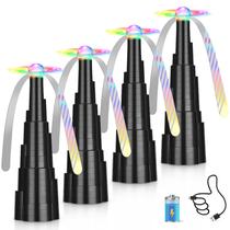Ventilador Fly recarregável QNIZNOE com luz LED, pacote com 4 unidades para mesas